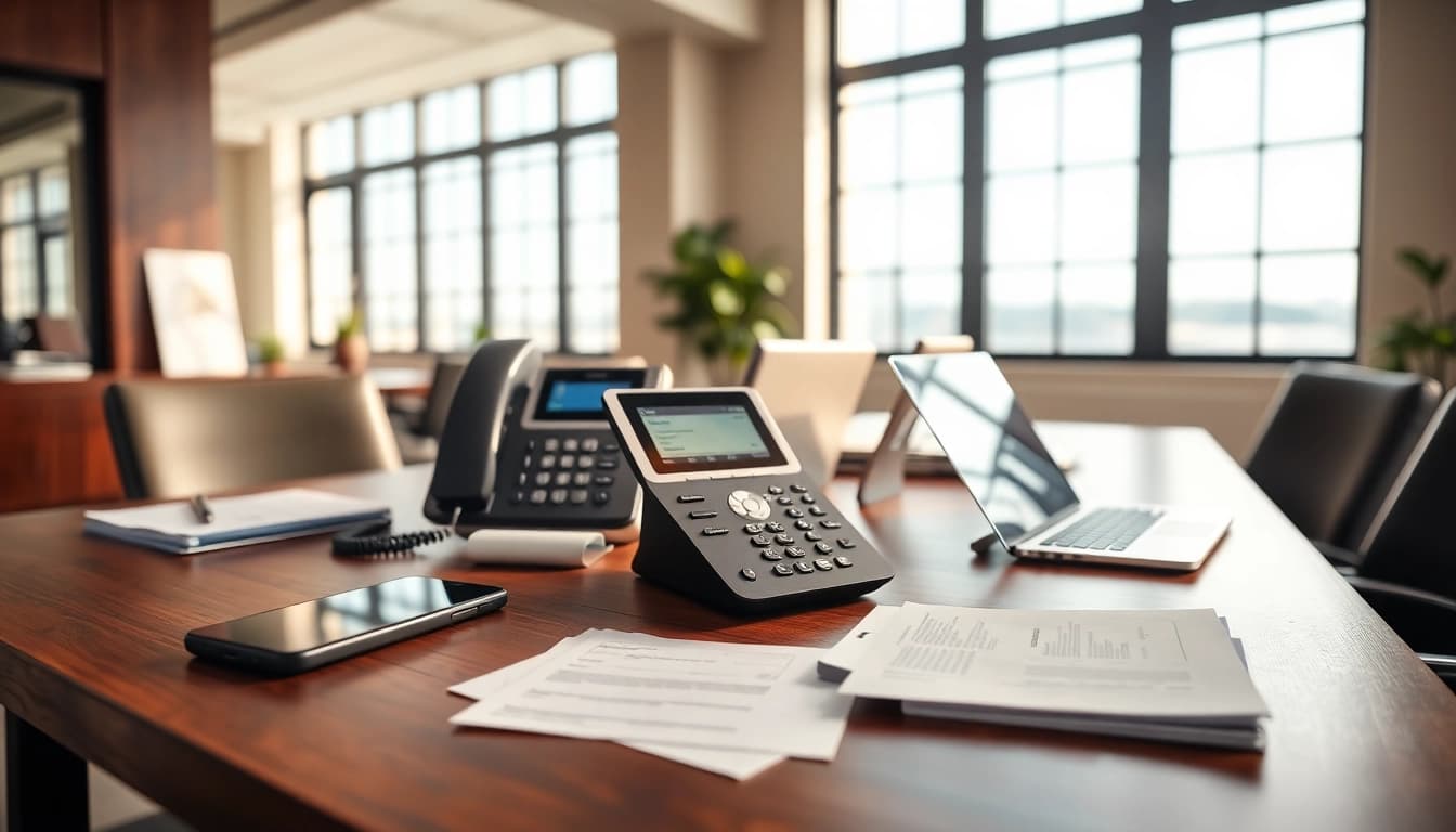 Enhance business efficiency with effective phone systems for small business in a modern office setting.