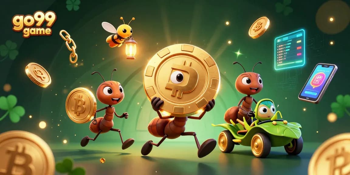 Experience thrilling action in the go99 game with ants heisting a giant poker chip.
