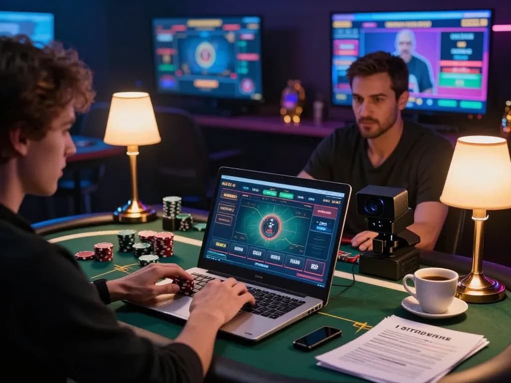Engaging moment of online gambling at cloud-africa with vibrant lighting and strategic setup