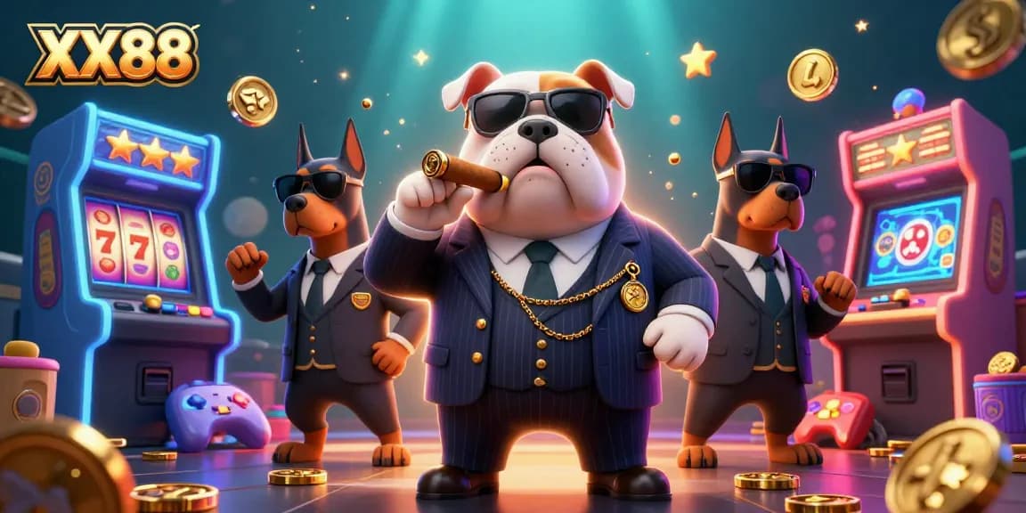 Engage in thrilling gameplay at XX88 with a 3D cartoon mafia boss and dynamic casino elements.
