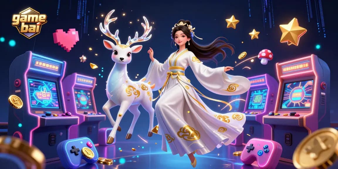Engage in game bai excitement with a beautiful 3D illustration featuring vibrant gaming elements and rich visual detail.