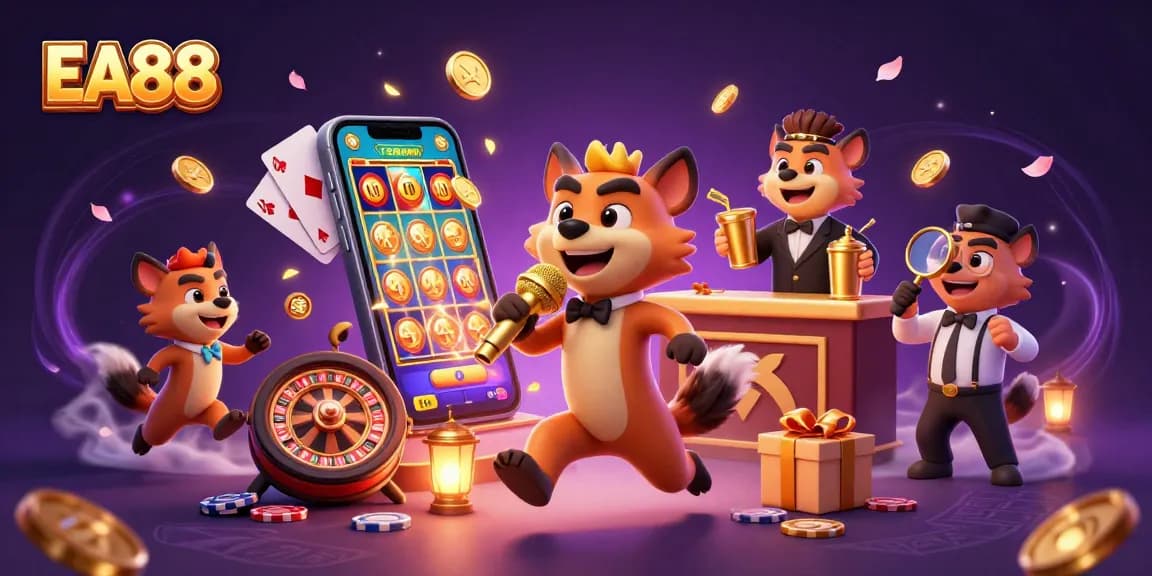 EA88 offers thrilling slots with vibrant graphics, golden coins erupting, enhancing gaming excitement.