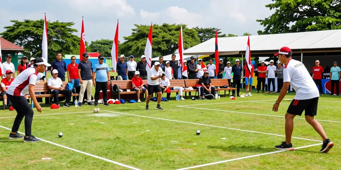 Action-packed petanque game scene at fopikotatarakan.org, showcasing vibrant community engagement and sportsmanship.