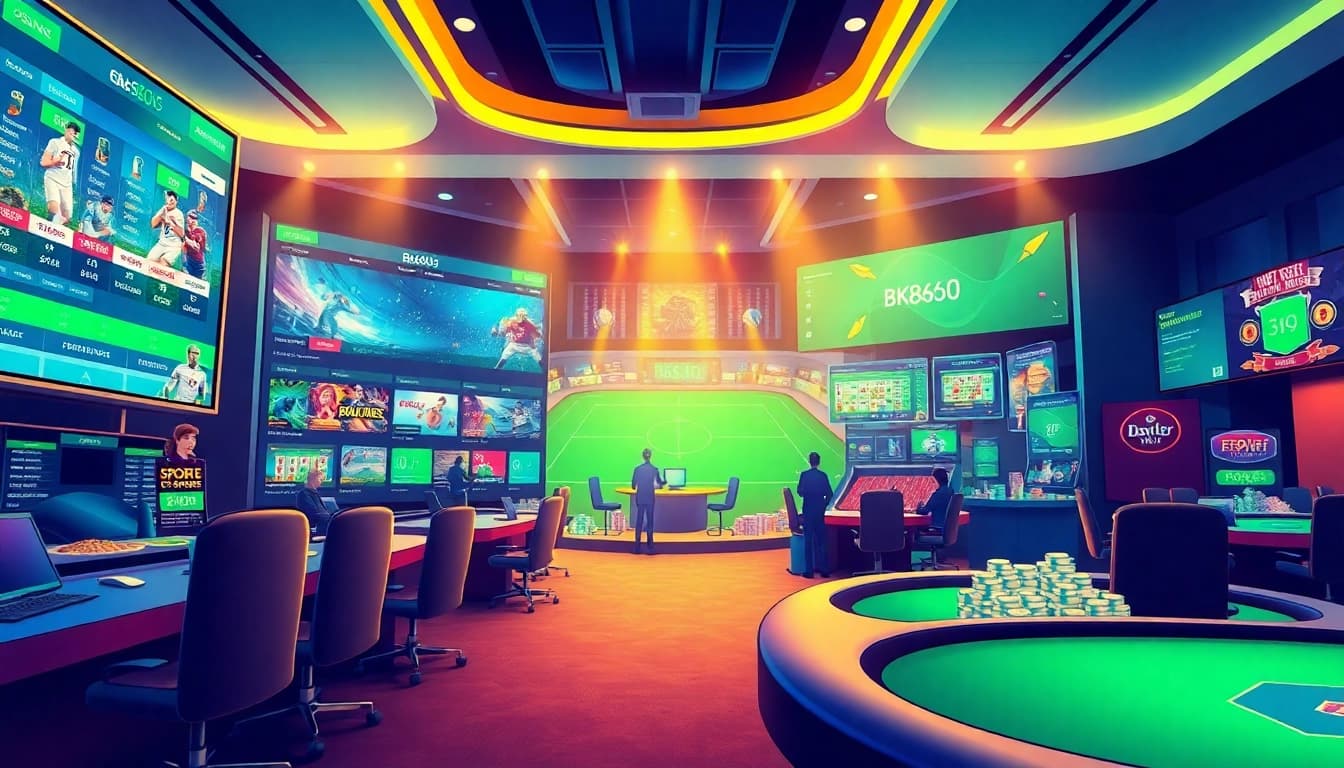 An engaging visual representation of bk860s.com showcasing various online betting options like sports and casino games.