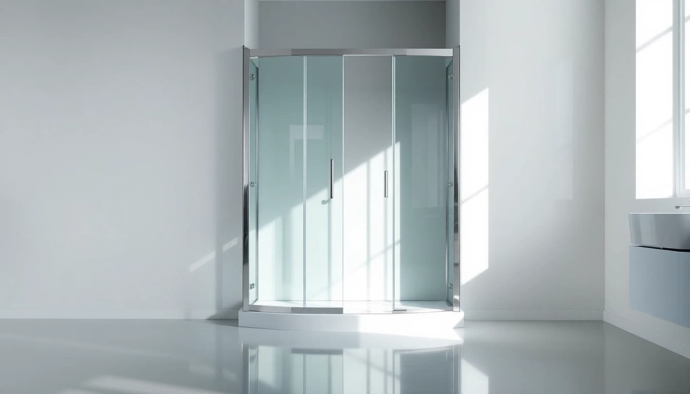 Elegant duschkabine 100x100 pendeltür in einem modernen Badezimmer-Setup.