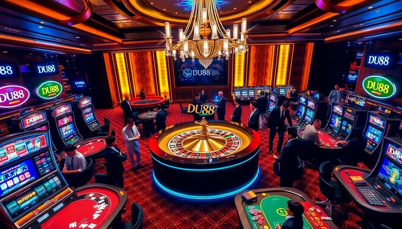 Play exciting games at DU88's luxurious casino with roulette and poker tables.