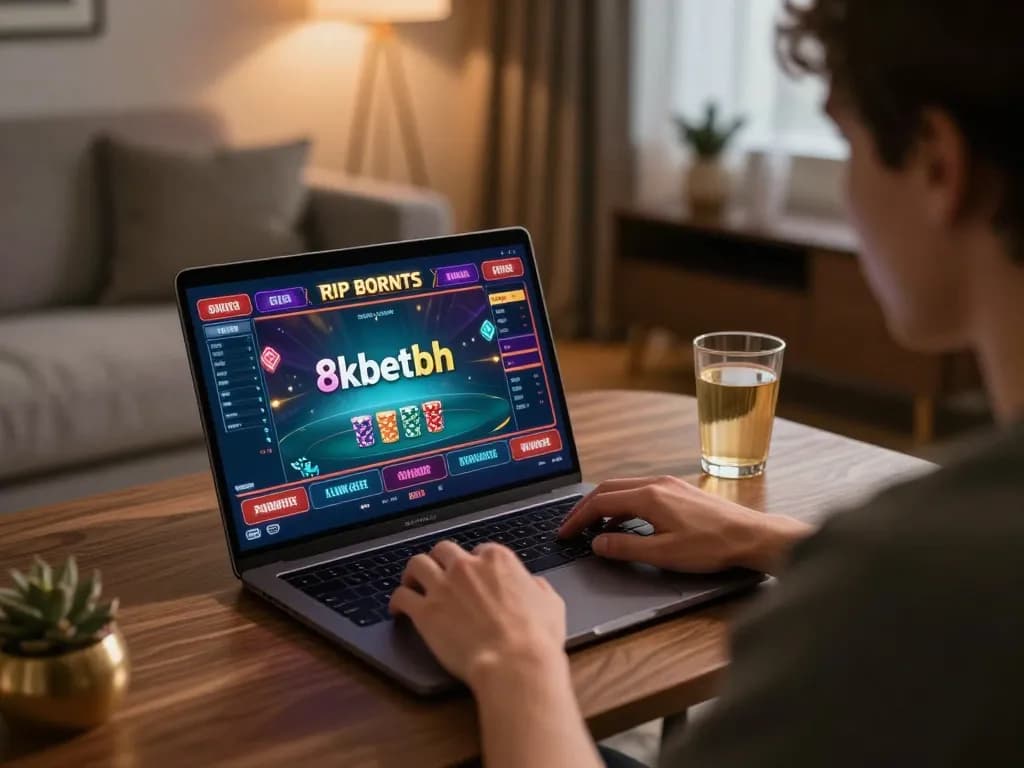 Engaging in strategic gameplay with 8kbetbh in a cozy home casino environment