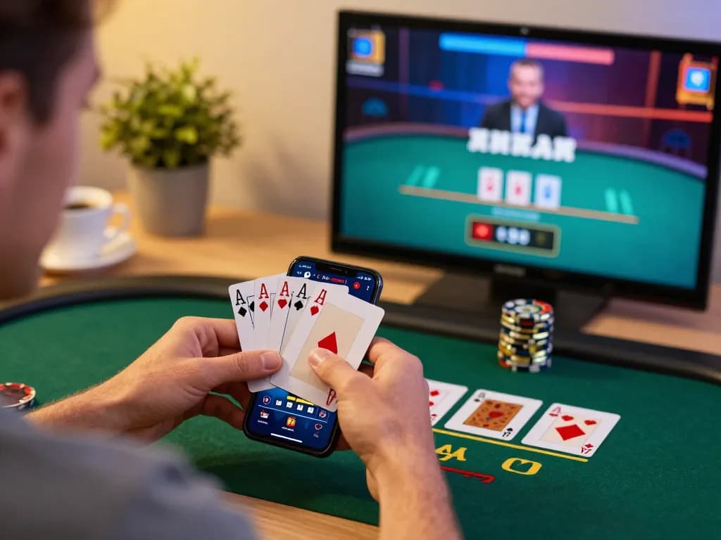 Player strategizing in an online blackjack game on the SC88 app, revealing a winning hand.