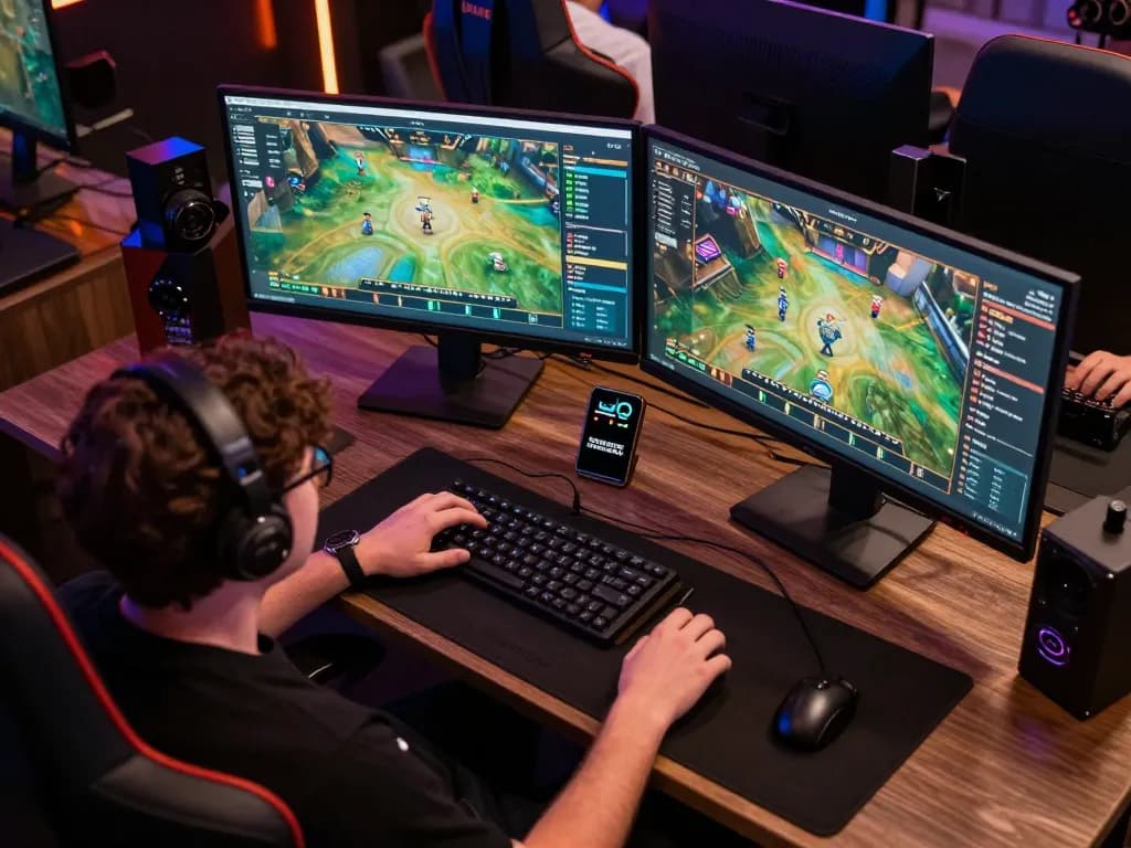 Engaging esports betting setup highlighting the excitement of TR88 platform with live match display.