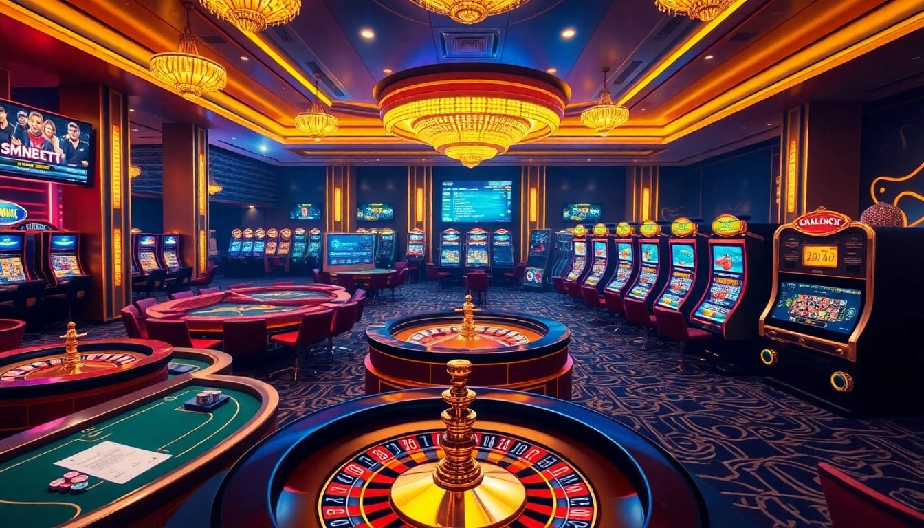 Experience the excitement of online gambling with SHBET, featuring vibrant tables, slots, and chips.