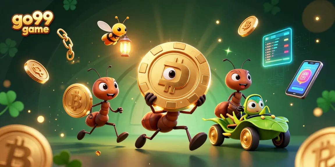 Experience thrilling action in the go99 game with ants heisting a giant poker chip.
