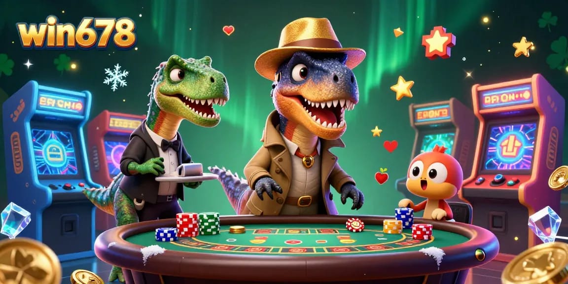 Experience thrilling gameplay at win678 with a velociraptor card counter amidst dynamic gaming elements.