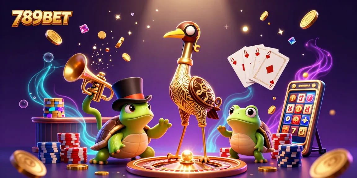 Immerse in 789BET's vibrant world of games with cascading coins and dynamic characters.