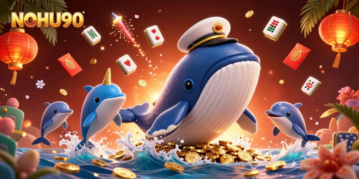 Experience the thrilling world of NOHU90 with vibrant 3D illustrations featuring unique characters and exciting casino elements.