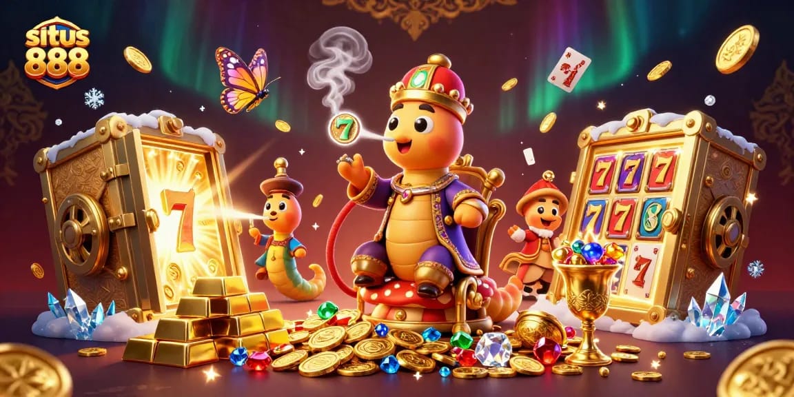 Spin the reels for big wins at situs 888 with vibrant animated casino illustrations.