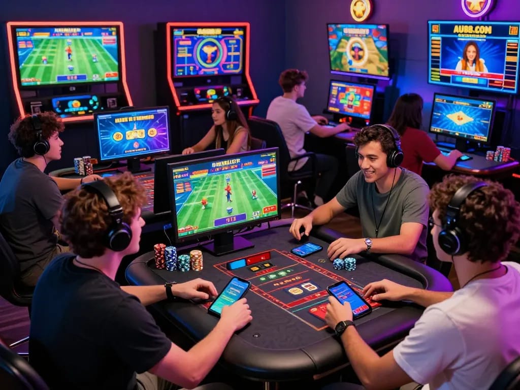 Engaged players enjoying diverse games on AU88.com, showcasing a vibrant online gaming environment.