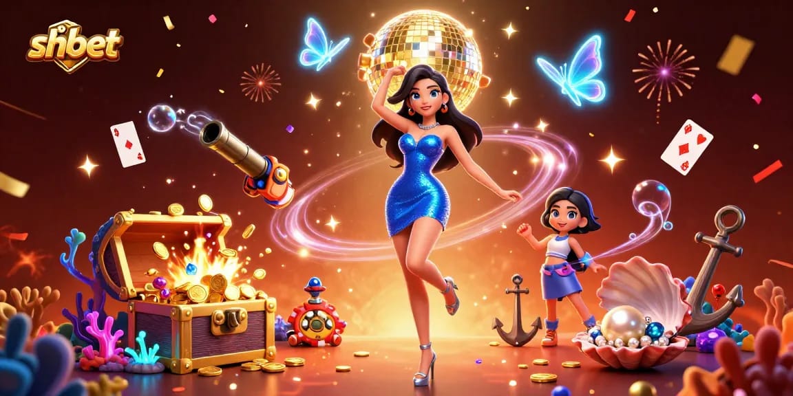 Win at SHBET with a 3D casino scene showcasing vibrant characters and captivating gaming elements.