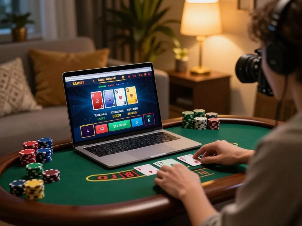 Player engaging in a live dealer blackjack game on LV88 showcasing exciting gameplay experience.
