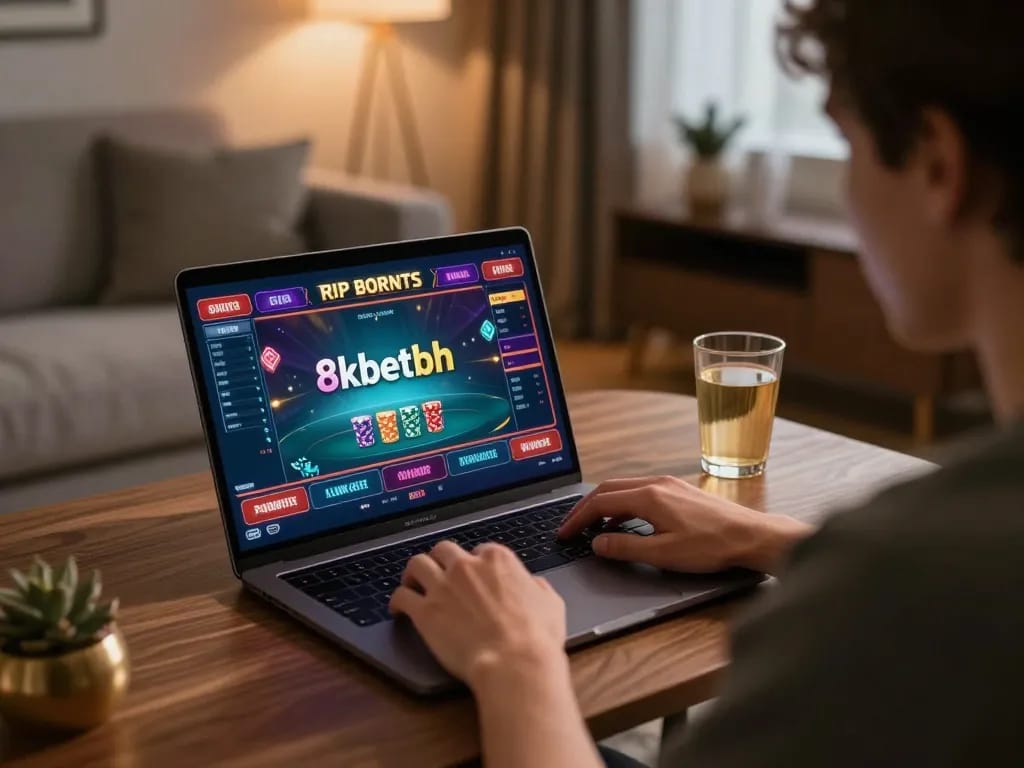 Engaging in strategic gameplay with 8kbetbh in a cozy home casino environment