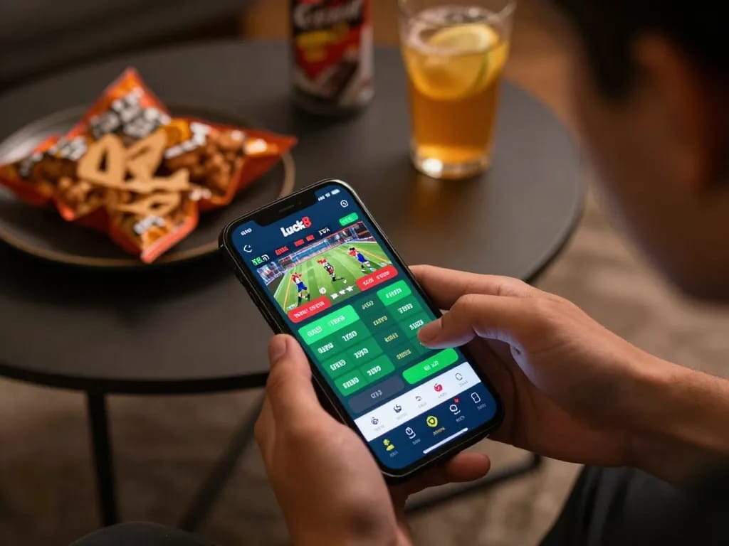 Betting on luck8 app showcasing live odds during an exciting sports event