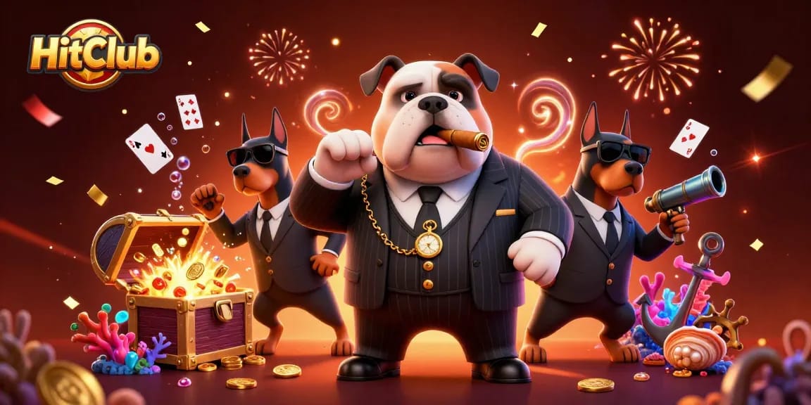 HitClub engages players with explosive gold and gem treasures in a vibrant gaming scene.