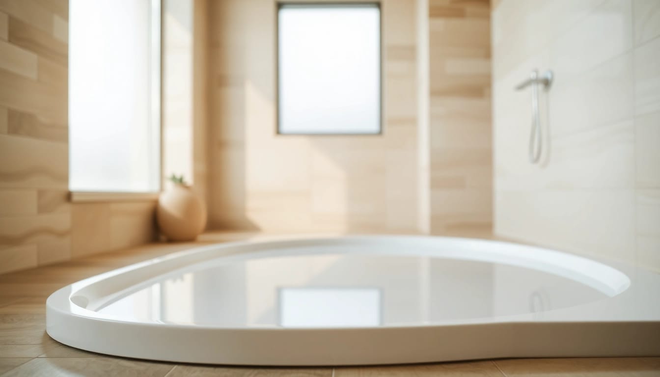 Enhance your bathroom style with a sleek shower base shower, offering modern elegance and comfort.