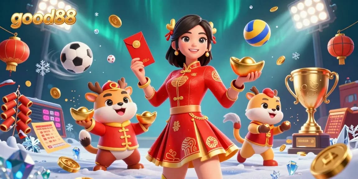 Experience the thrill of good88 with vibrant visuals and dynamic gaming elements in a vibrant casino setting.