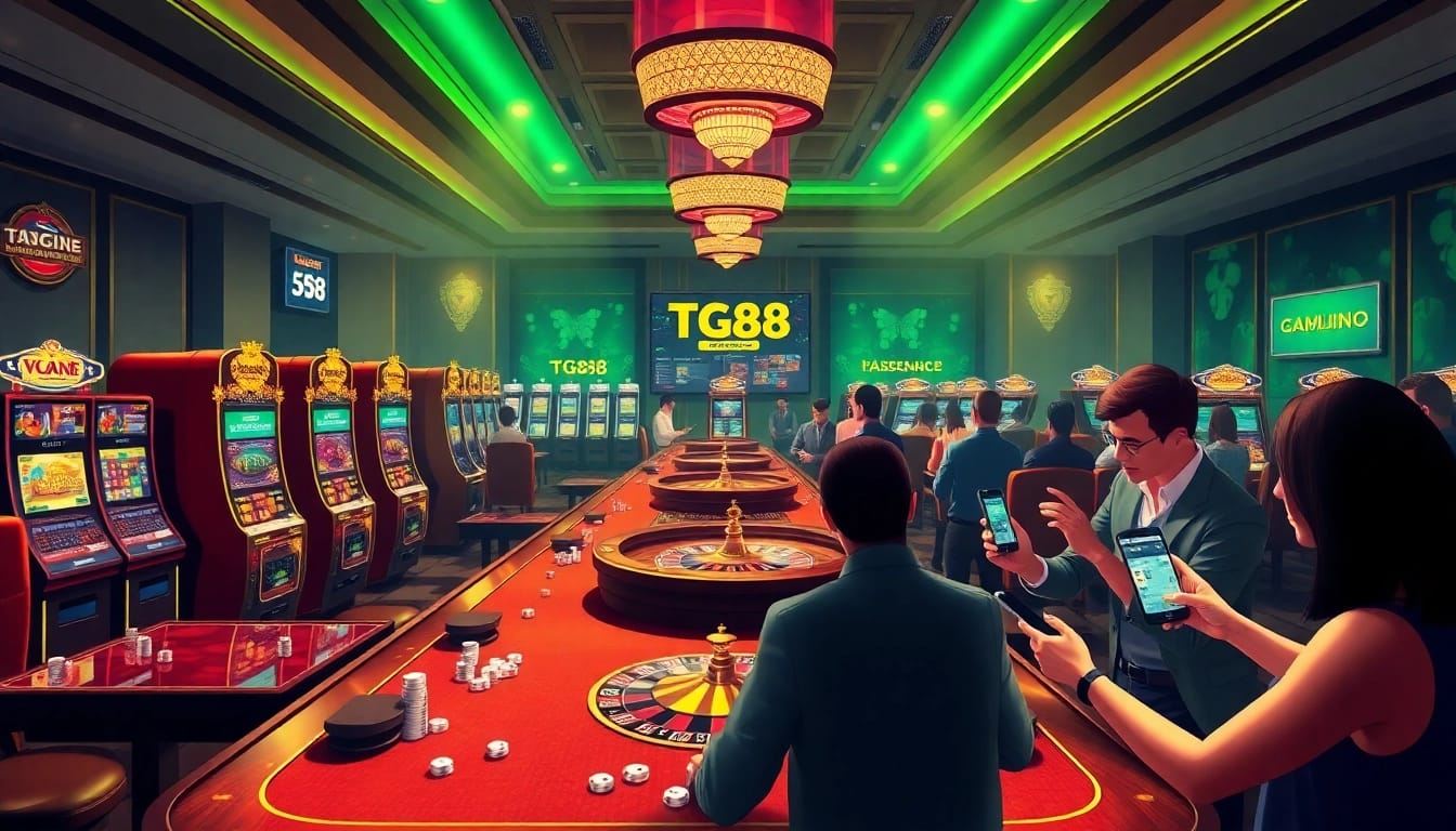 Experience thrilling gambling at TG88 with vibrant casino tables and sleek mobile interfaces