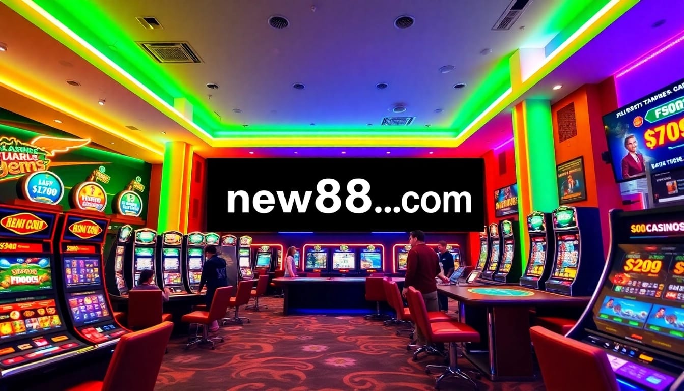 Exciting gaming scene at new88go.com, showcasing vibrant casino games and happy players.