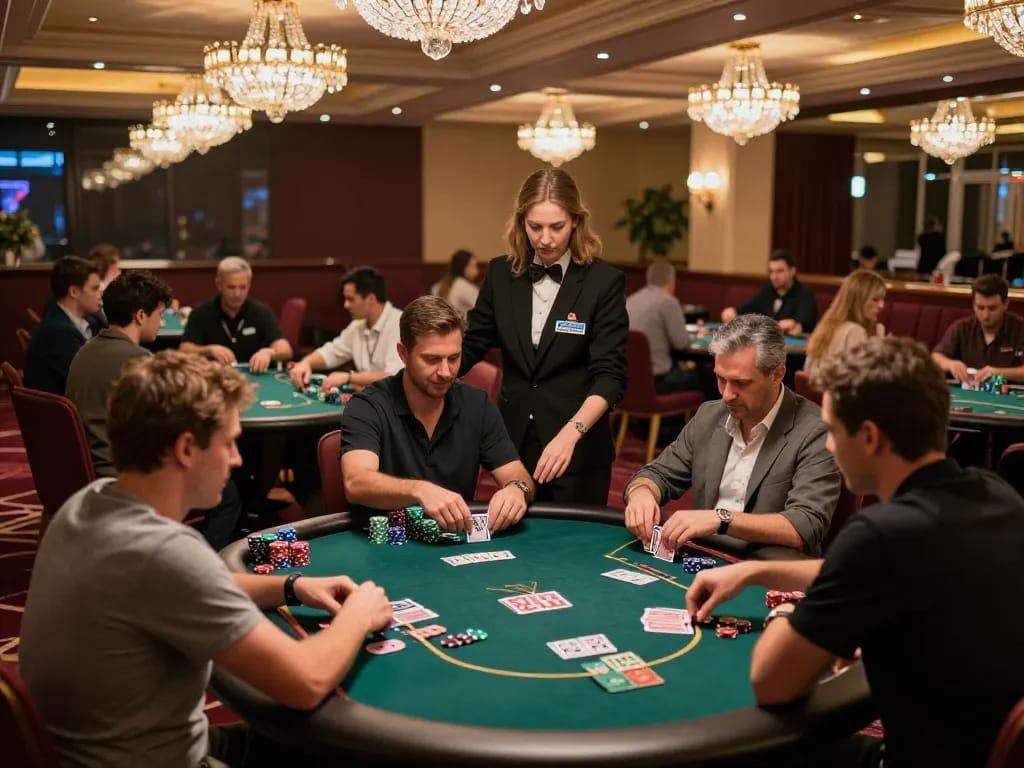 Players engage in poker action at cm88 online casino, showcasing dynamic gameplay and vibrant atmosphere.