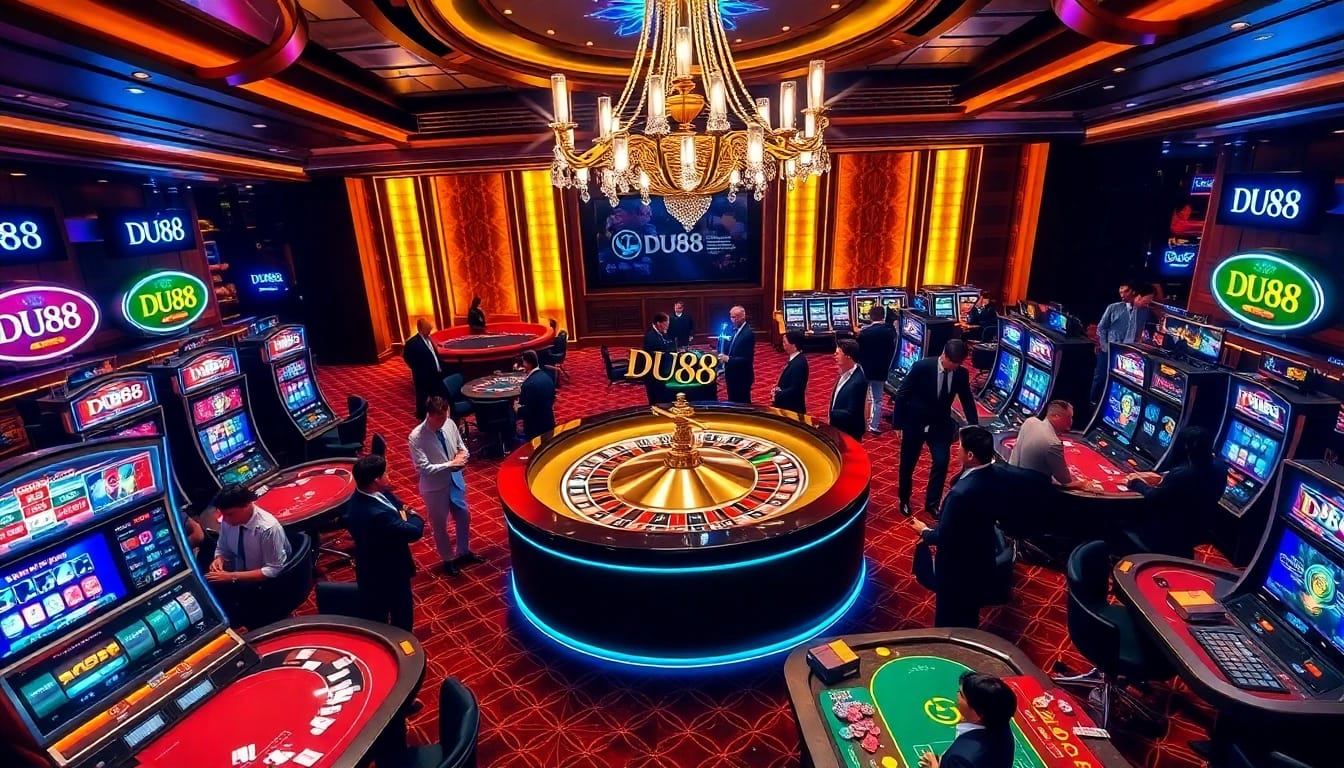 Play exciting games at DU88's luxurious casino with roulette and poker tables.