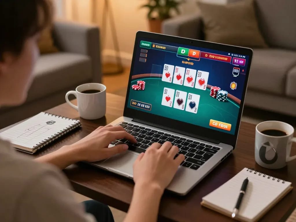 Engaging in tg88 đăng nhập from home using a laptop for online casino gaming experience