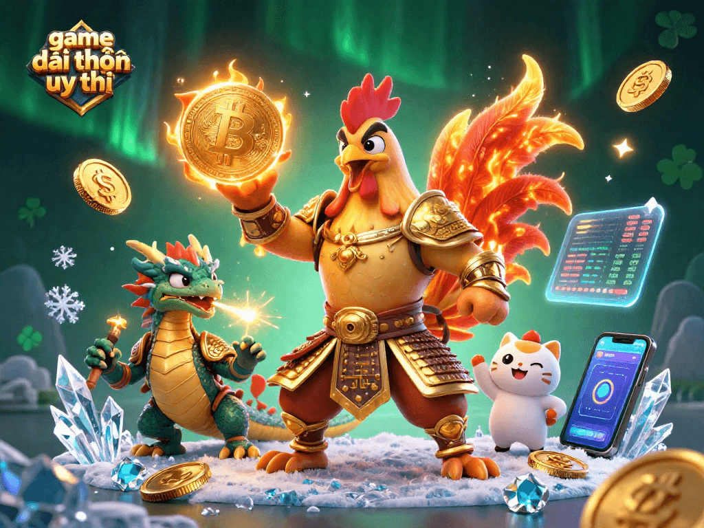 Engage with game đổi thưởng uy tín showcasing dynamic characters set in a vibrant casino illustration.