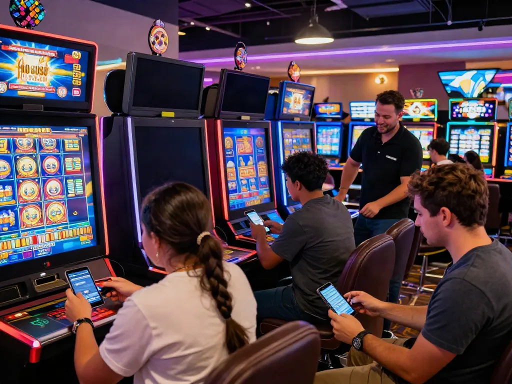 Players enjoying casinos that take credit cards in a vibrant and modern casino setting with dynamic games.