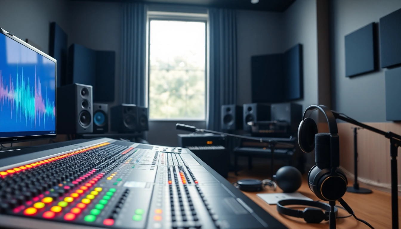 Enhance tracks with online audio mastering in a professional studio setup featuring modern equipment.