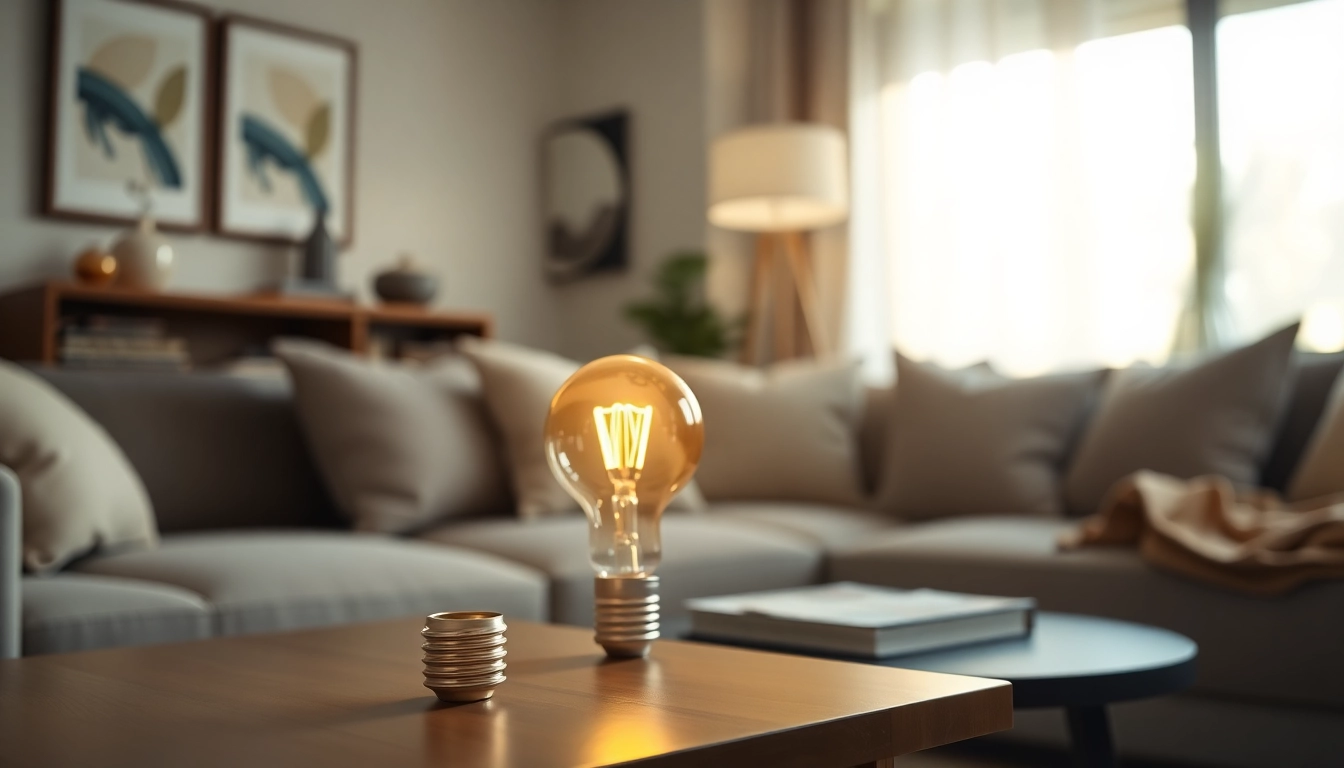 Illuminate your space with a 19 bulb showcasing elegance and warmth in a modern living room.