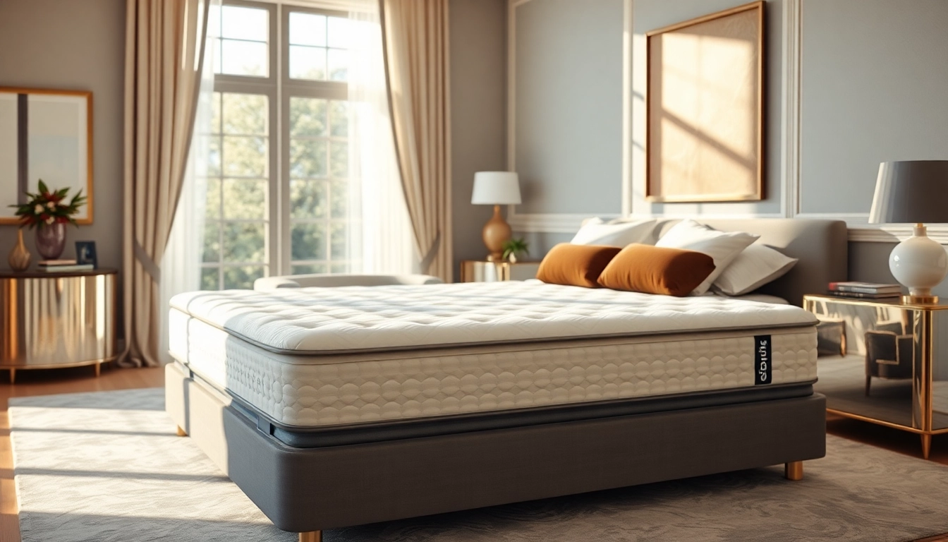 Experience the comfort of a tempurpedic mattress in a luxurious bedroom setting with elegant decor.