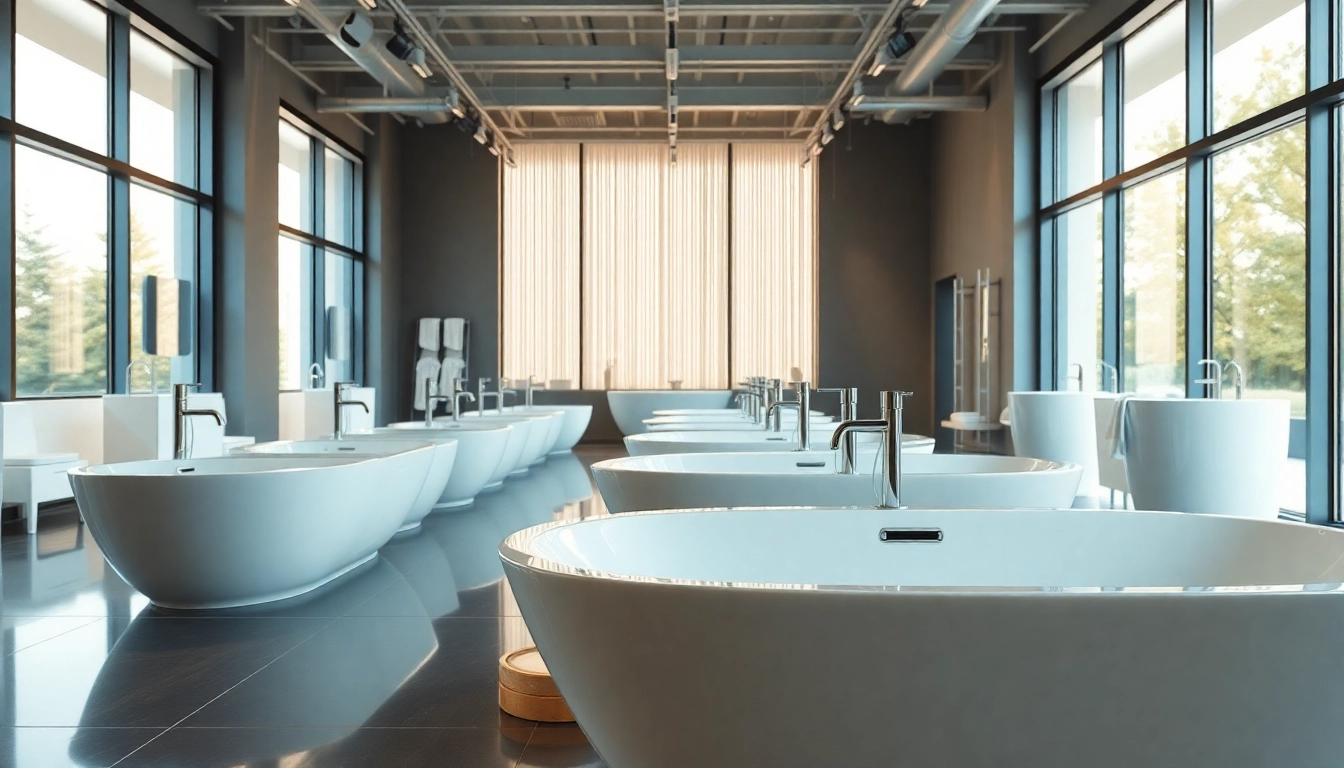 Erkunden Sie die modernen sonni sanitär Produkte in einem stilvollen Badezimmer-Showroom.