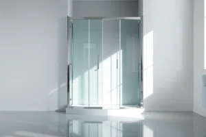 Elegant duschkabine 100x100 pendeltür in einem modernen Badezimmer-Setup.