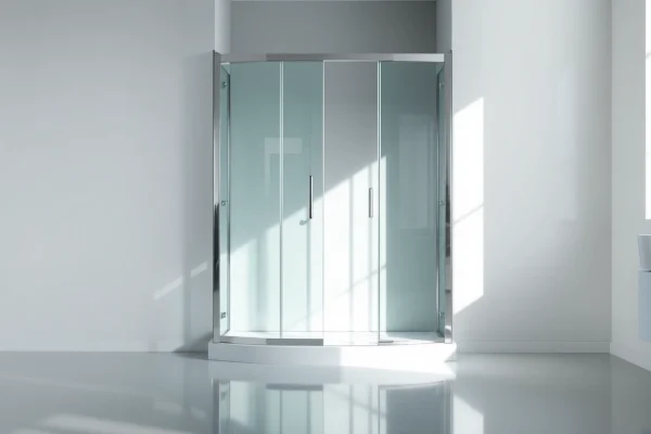 Elegant duschkabine 100x100 pendeltür in einem modernen Badezimmer-Setup.